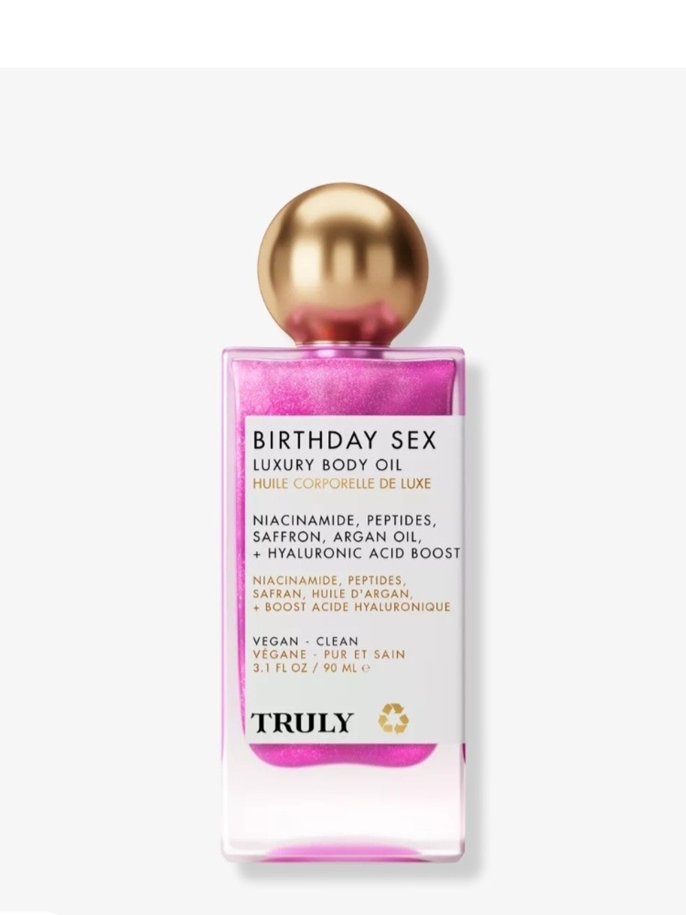 TRULY Birthday Sex Luxury Body Oil — Pink with Gold Cap